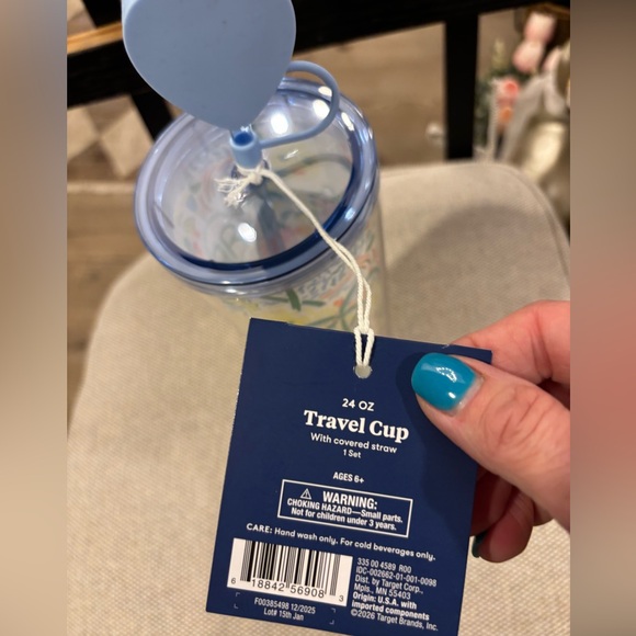 Roller Rabbit Multicolor Tumbler with Blue Heart Straw Limited Edition- NWT - Picture 11 of 12